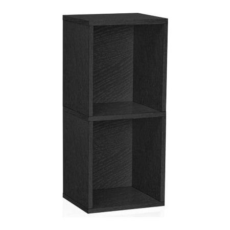 Way Basics Way Basics Eco 2 Shelf Narrow Bookcase, Black BS-285-340-770-BK